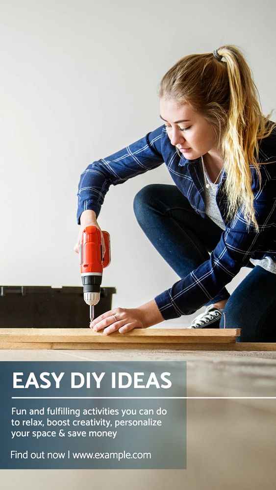 Easy diy ideas Facebook story template, editable design