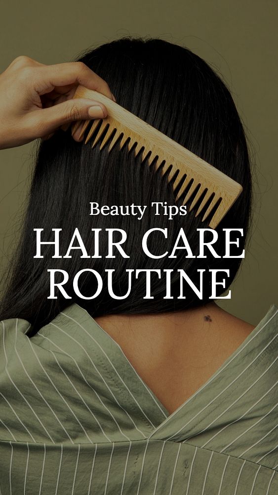 Hair care routine Facebook story template, editable design