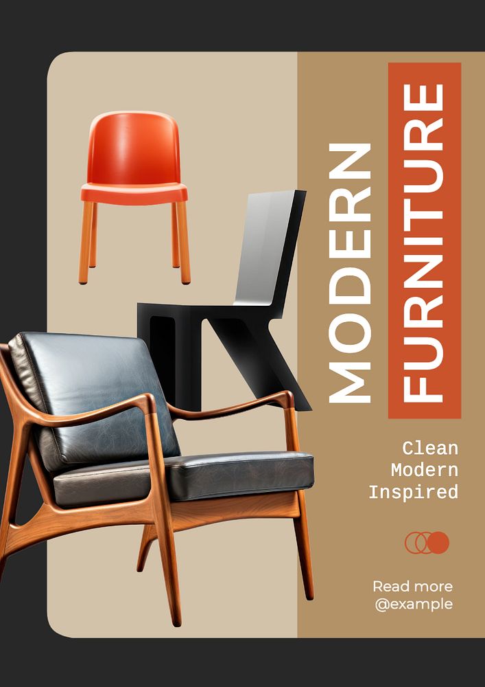 Furniture  poster template, editable text and design