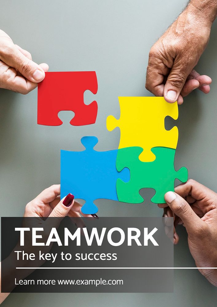 Teamwork poster template, editable text and design