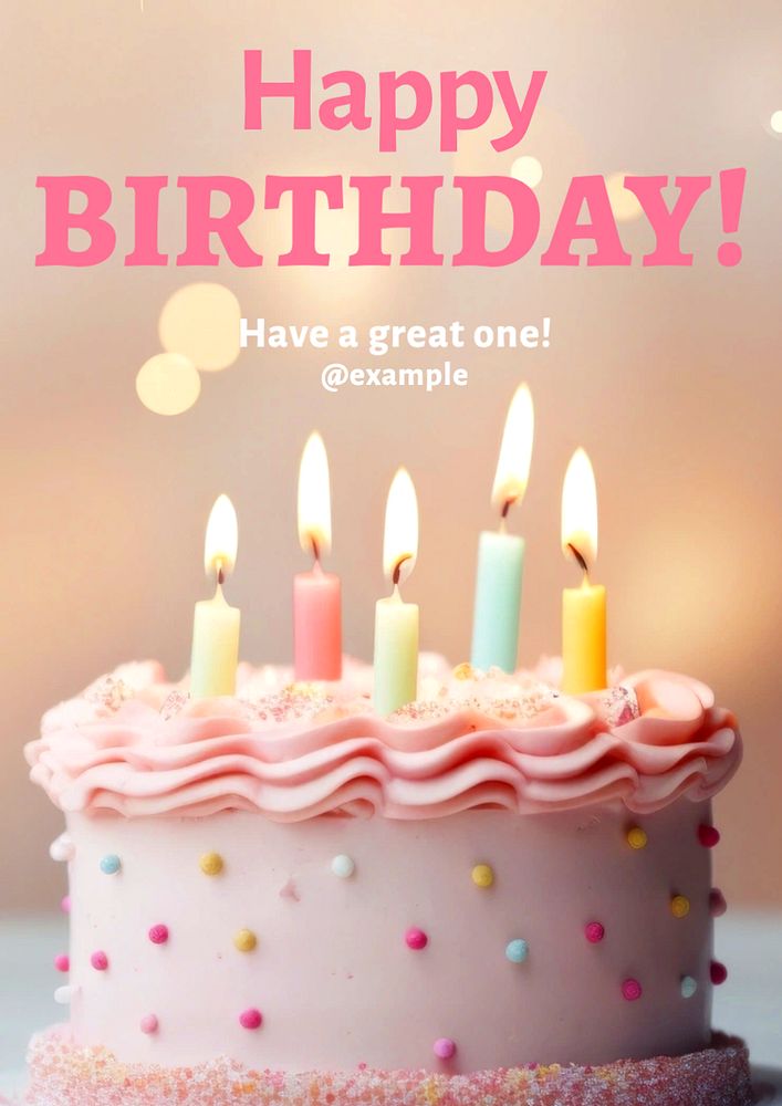 Happy birthday poster template, editable text and design