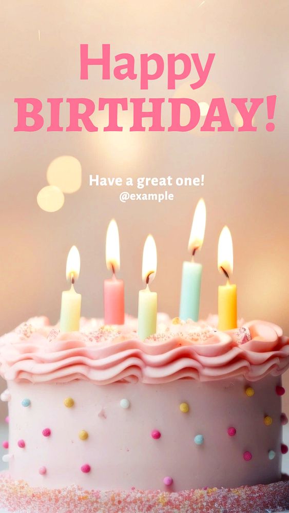 Happy birthday Instagram story template, editable text