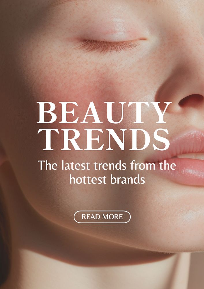 Beauty trends poster template, editable text and design