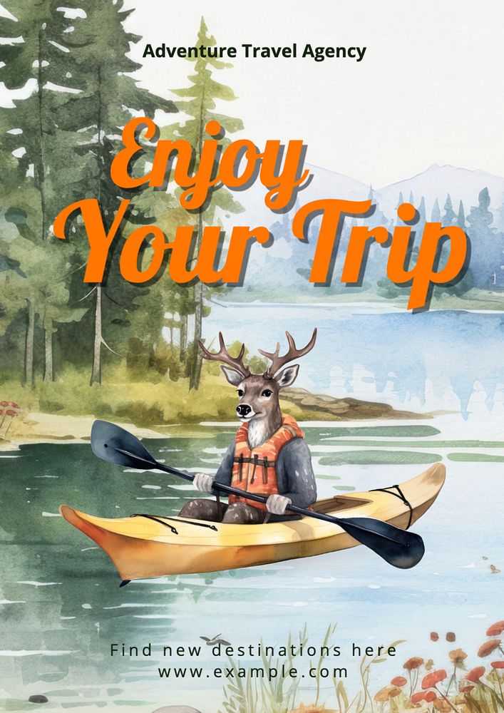 Enjoy your trip poster template, editable text and design