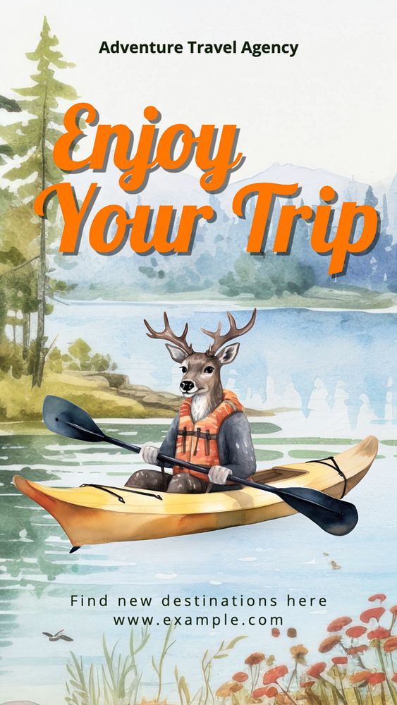 Enjoy your trip Instagram story template, editable text