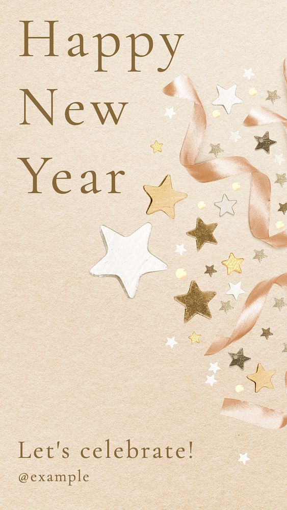 Happy new year Instagram story template, editable text