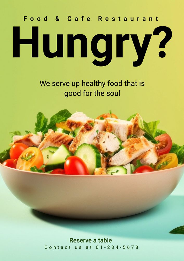 Healthy food poster template, editable text and design