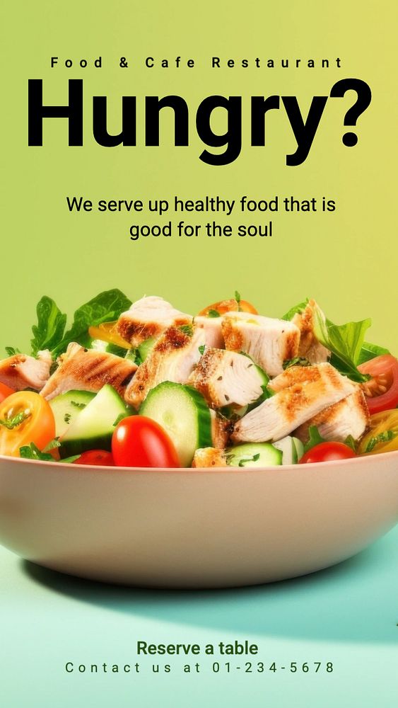 Healthy food Instagram story template, editable text