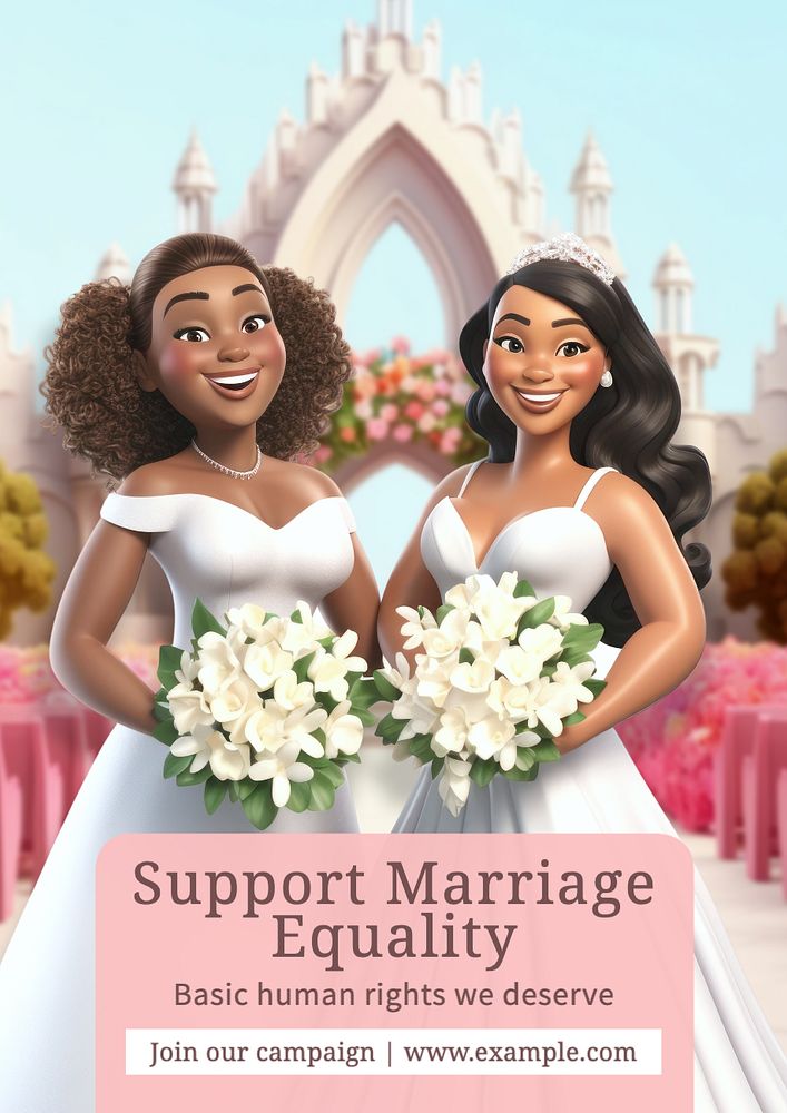 Support marriage equality poster template, editable text and design