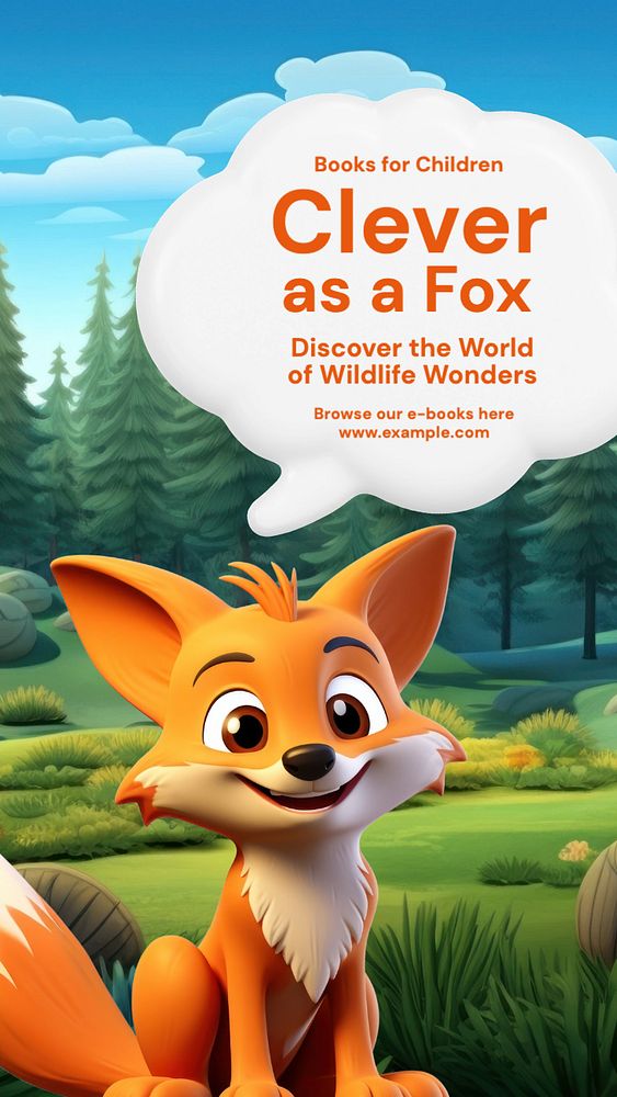 Fox Instagram story template, editable text