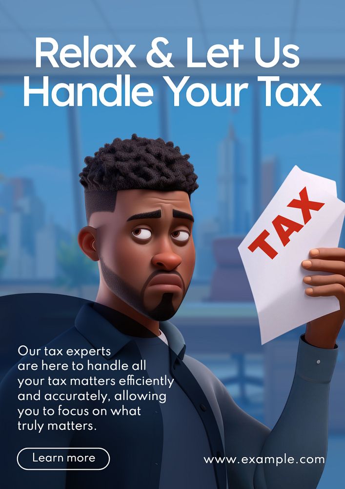 Tax service poster template, editable text and design