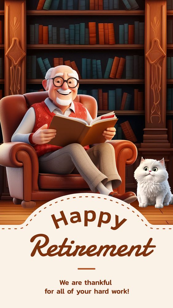 Happy retirement Instagram story template, editable text