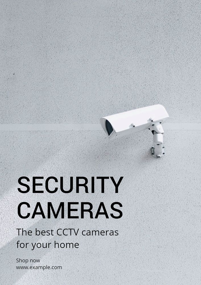 Security cameras poster template, editable text and design