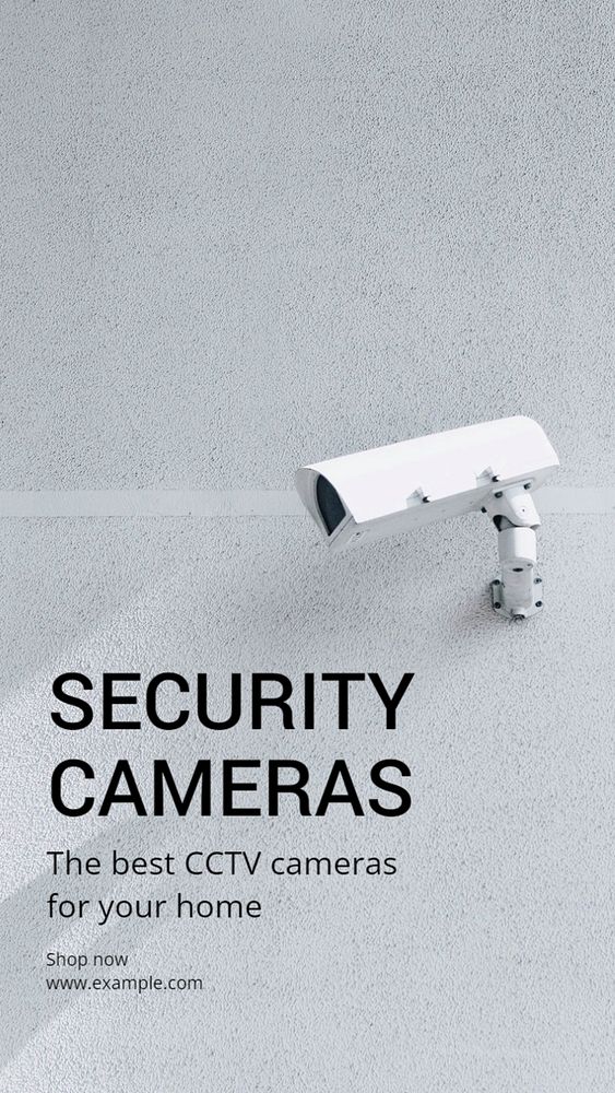 Security cameras Instagram story template, editable text