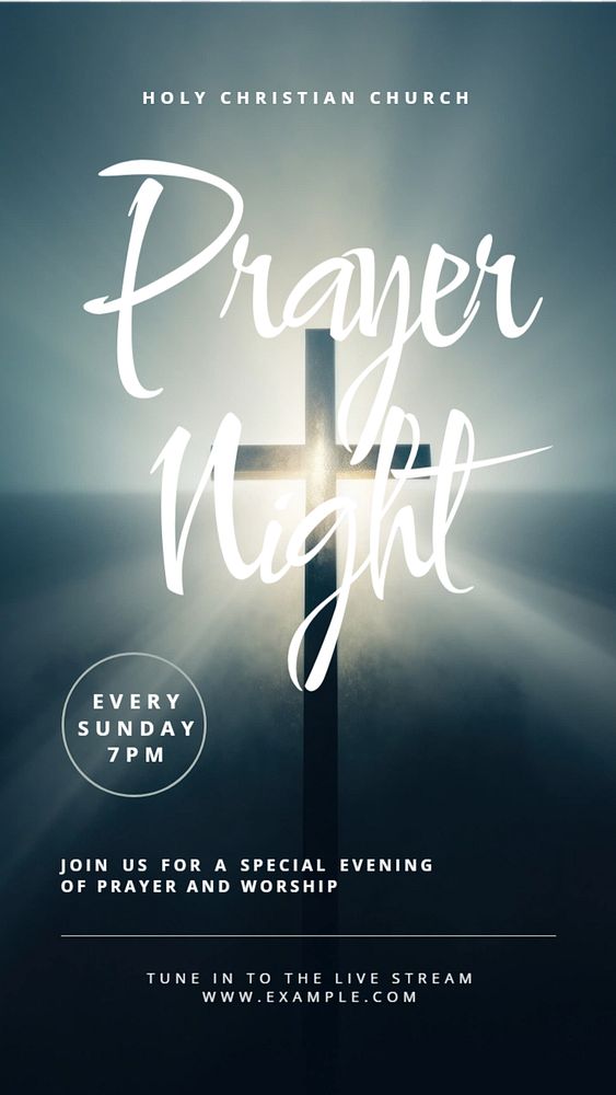 Prayer night Facebook story template, editable design