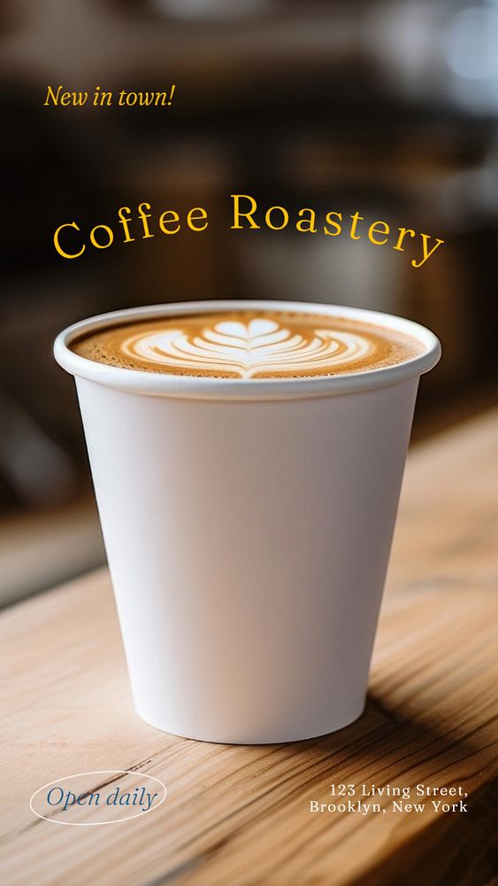 Coffee roastery Instagram story template, editable text