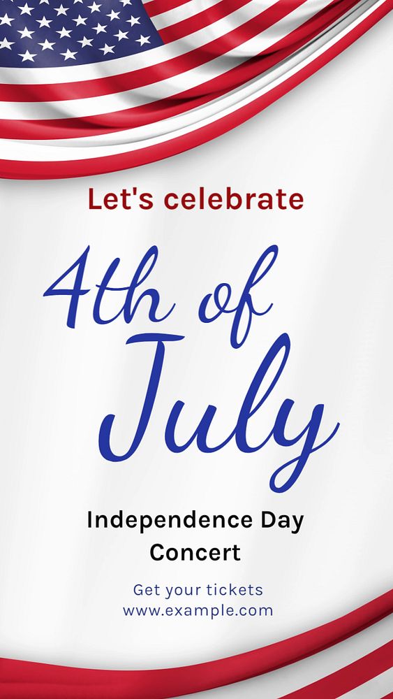 4th of July Instagram story template, editable text