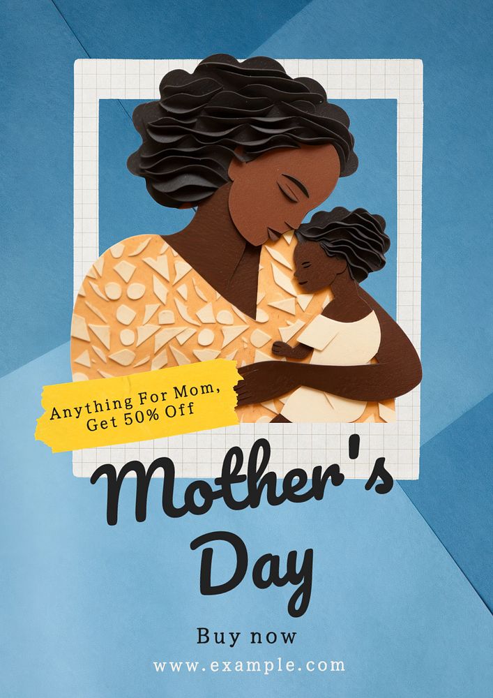 Mother's day sale poster template, editable text and design