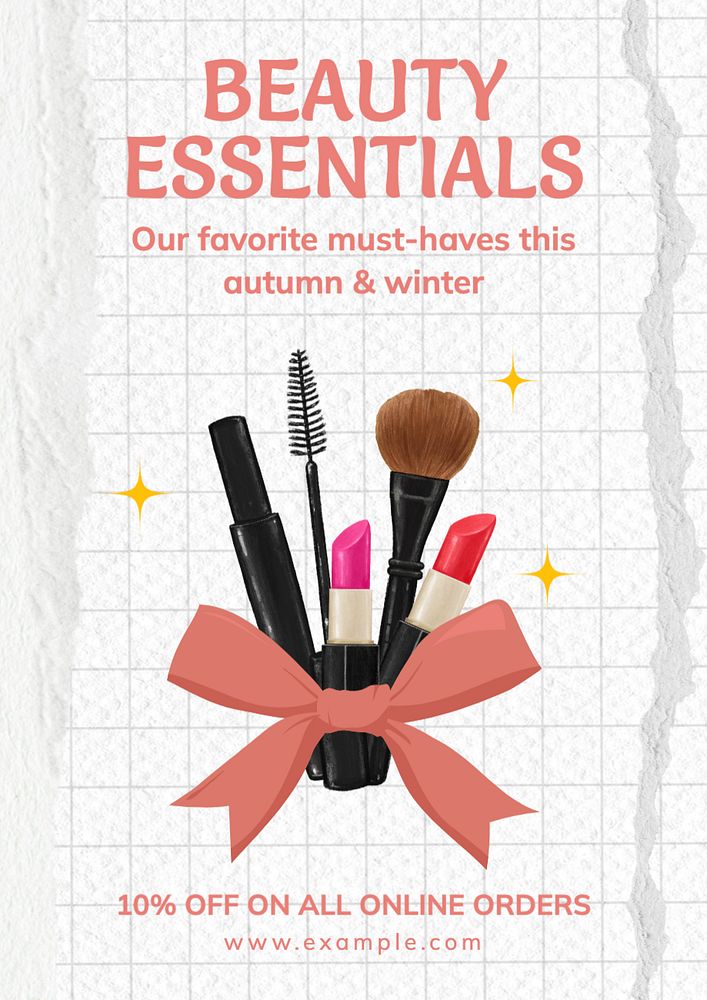 Beauty essentials poster template and design