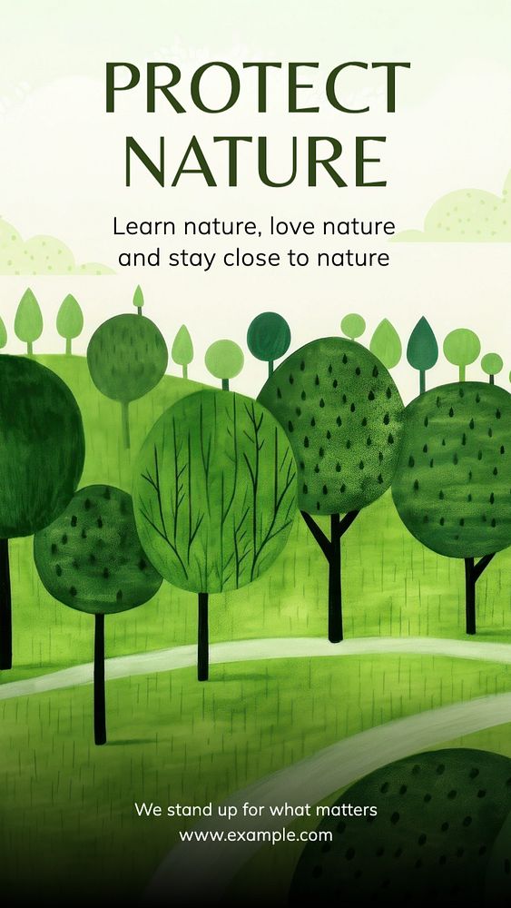 Protect nature Instagram story template, editable text