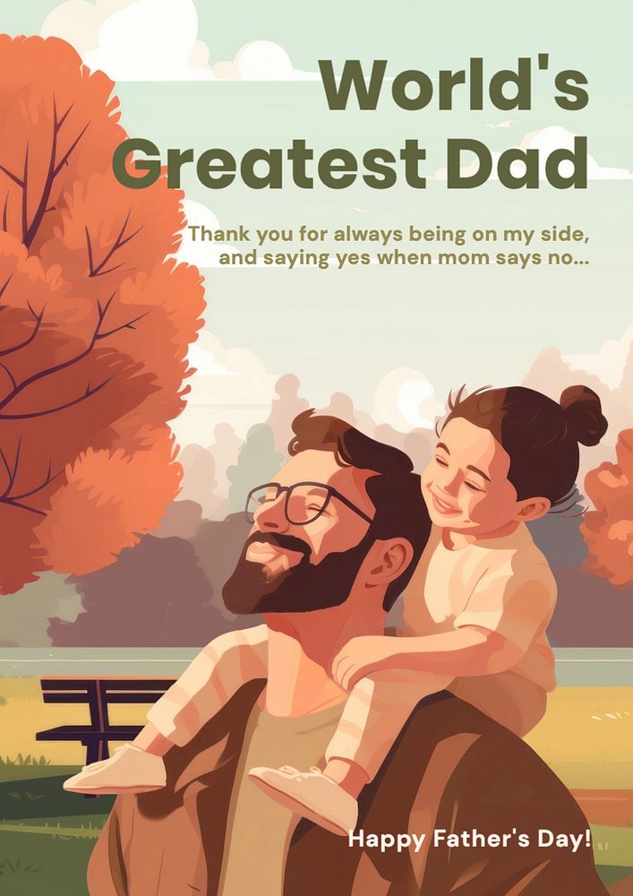 Father's day poster template, editable text and design