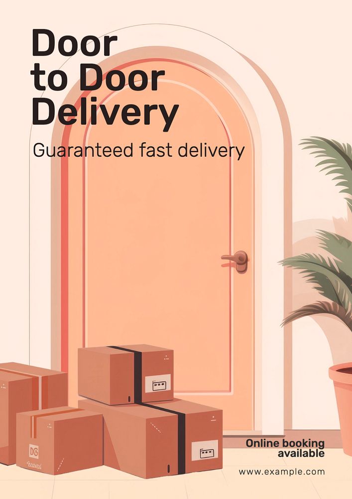 Delivery service poster template, editable text and design