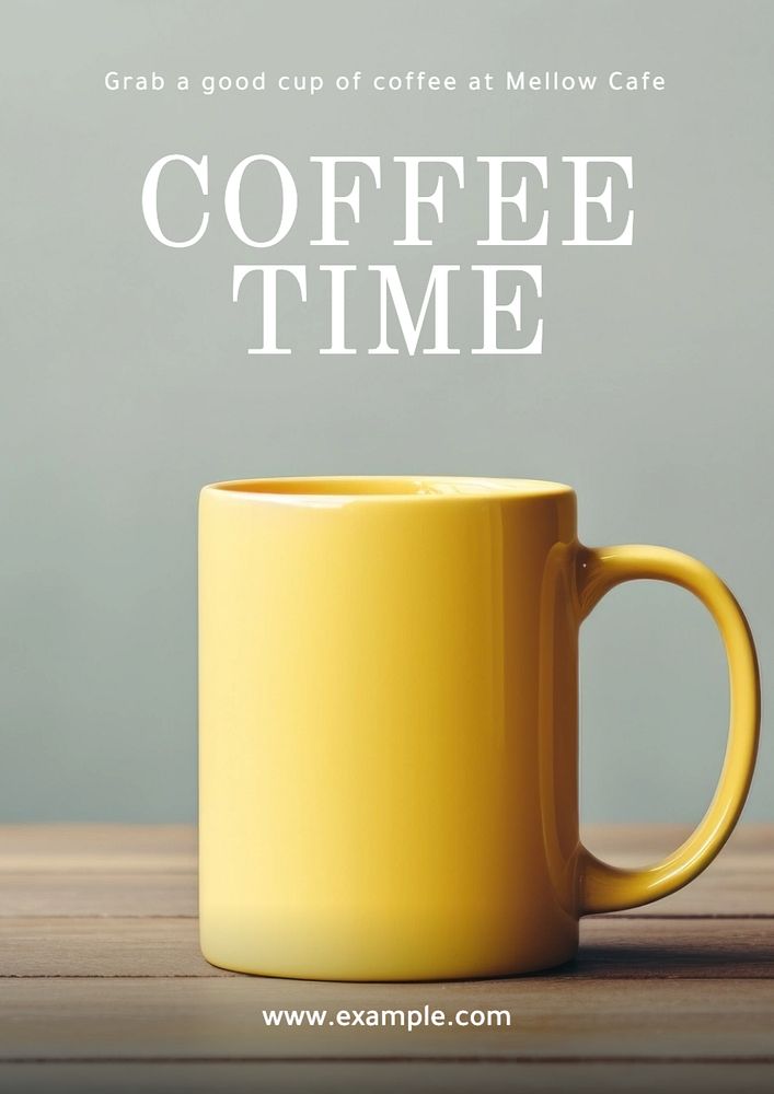 Coffee time poster template, editable text and design