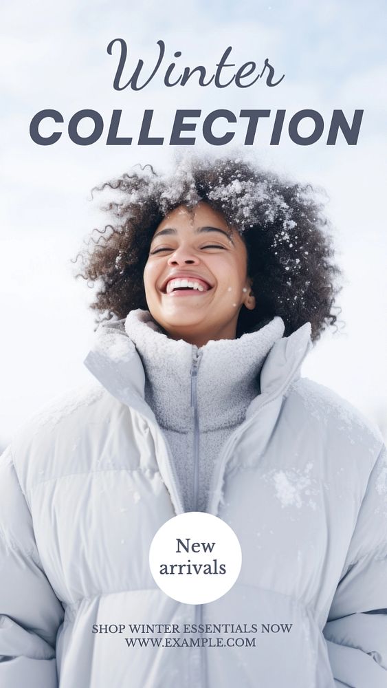 Winter collection Instagram story template, editable text