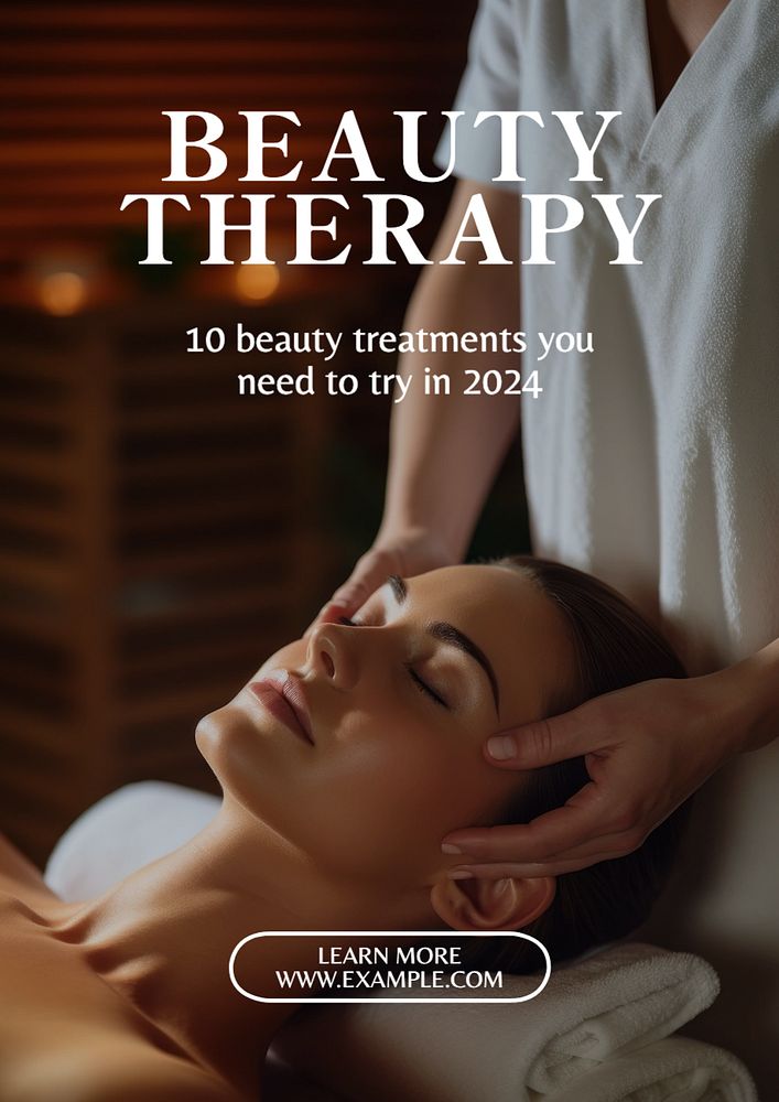 Beauty therapy poster template, editable text and design