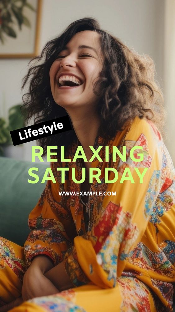 Relaxing Saturday Instagram story template, editable text