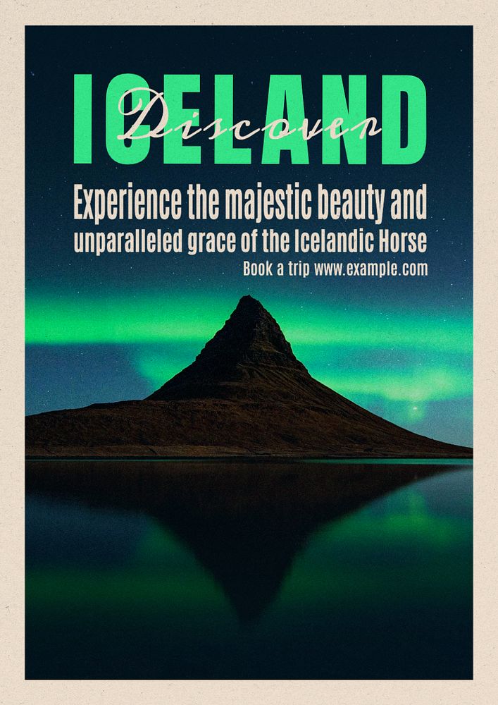 Discover iceland poster template and design