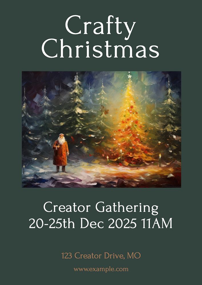 Crafty Christmas poster template, editable text and design