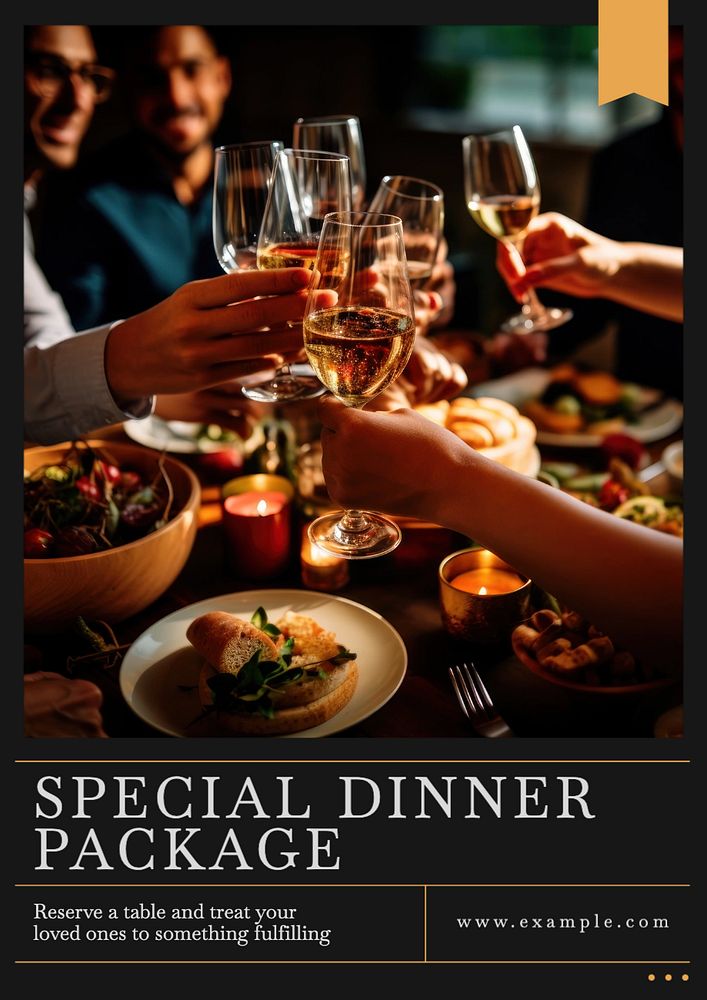 Special dinner restaurant poster template, editable text and design