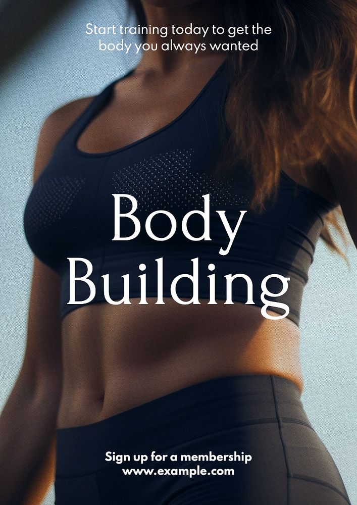 Body building poster template and design