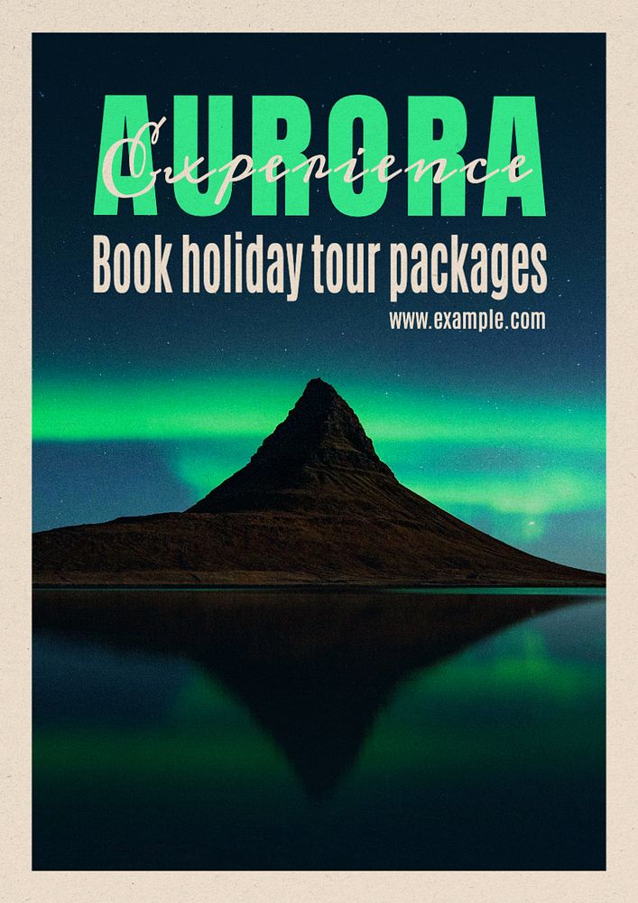 Aurora tour package poster template and design