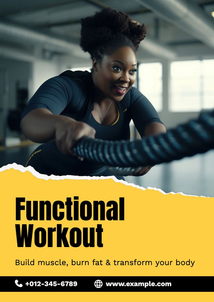 Functional workout poster template and design