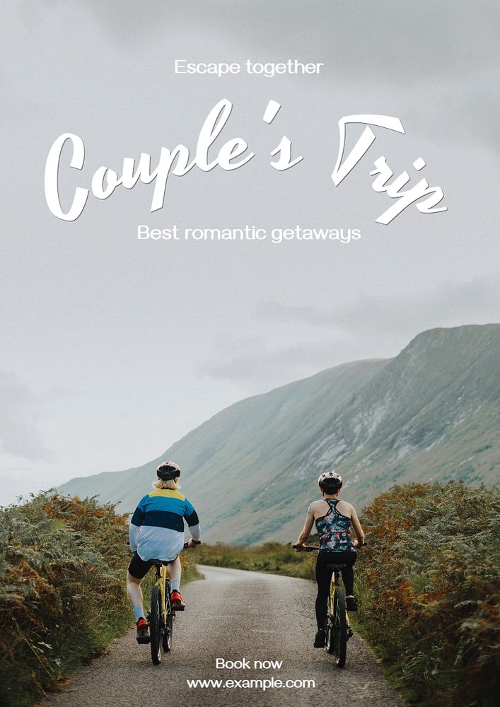 Couple's trip poster template and design