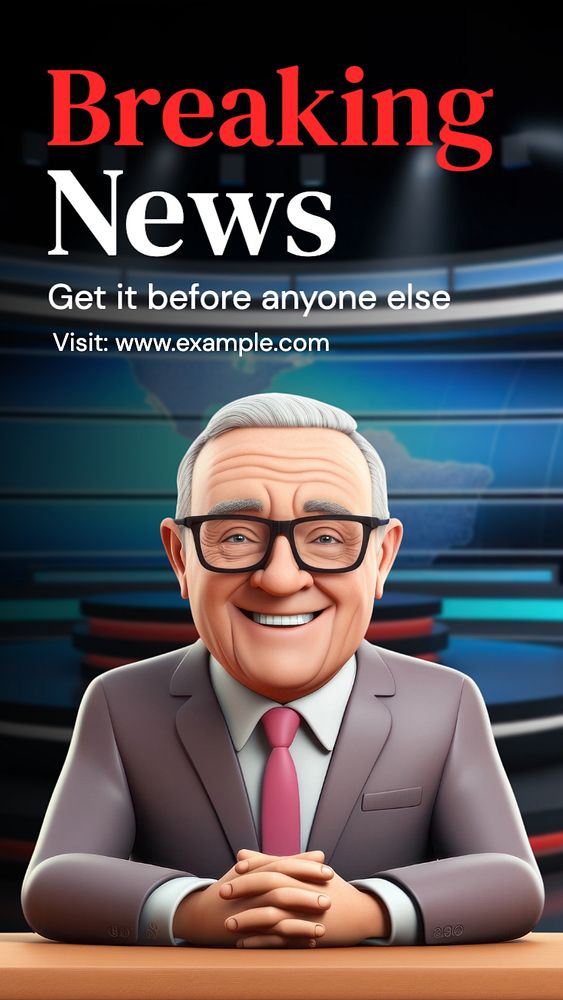 Breaking news Instagram story template, editable text