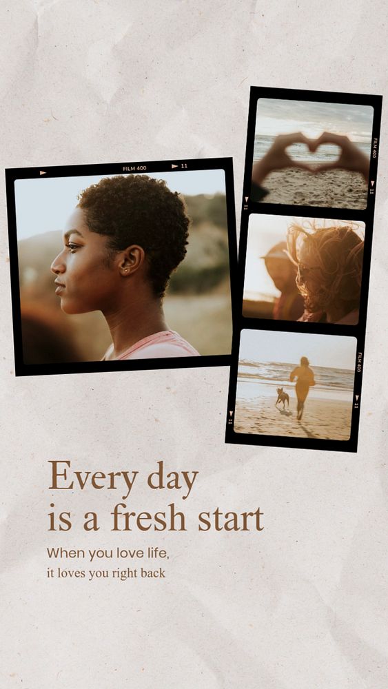 Editable minimal instagram story template with inspirational quote 