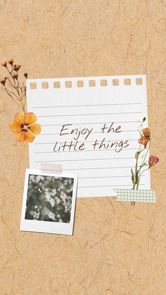 Editable minimal instagram story template with flowers and motivational quote