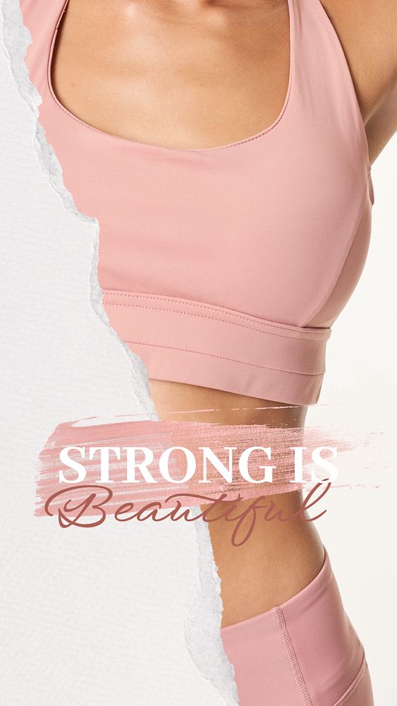 Strong woman Instagram story template, sports aesthetic design