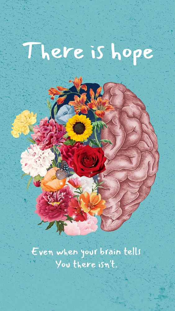 Beautiful mind Instagram story template, surreal mental health quote