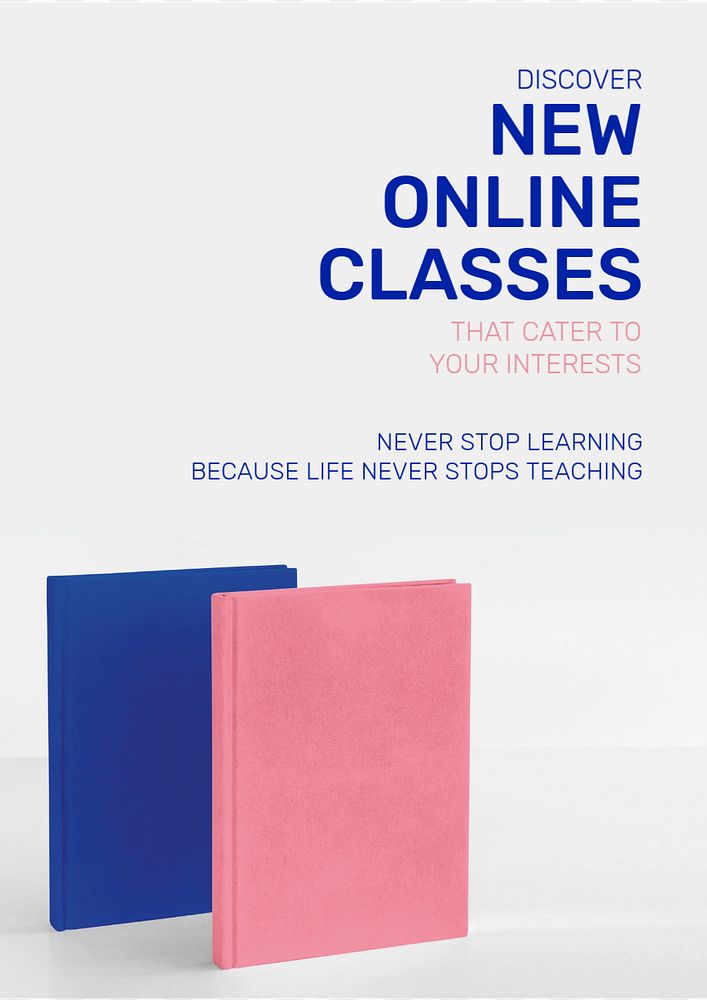 Online classes poster template, education