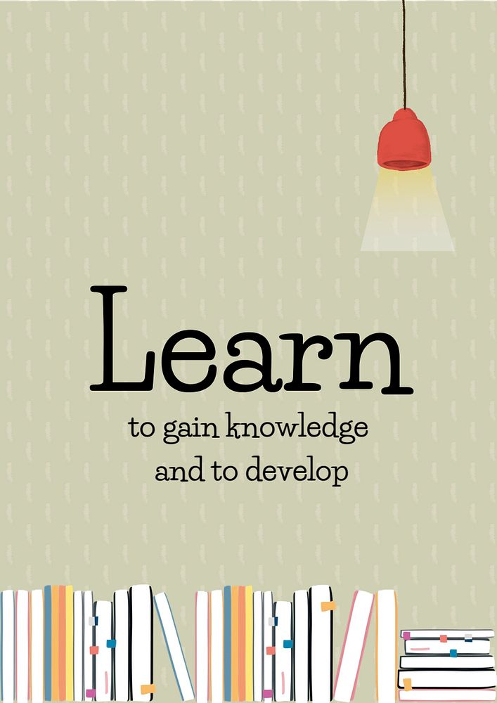 Learning, education editable poster template