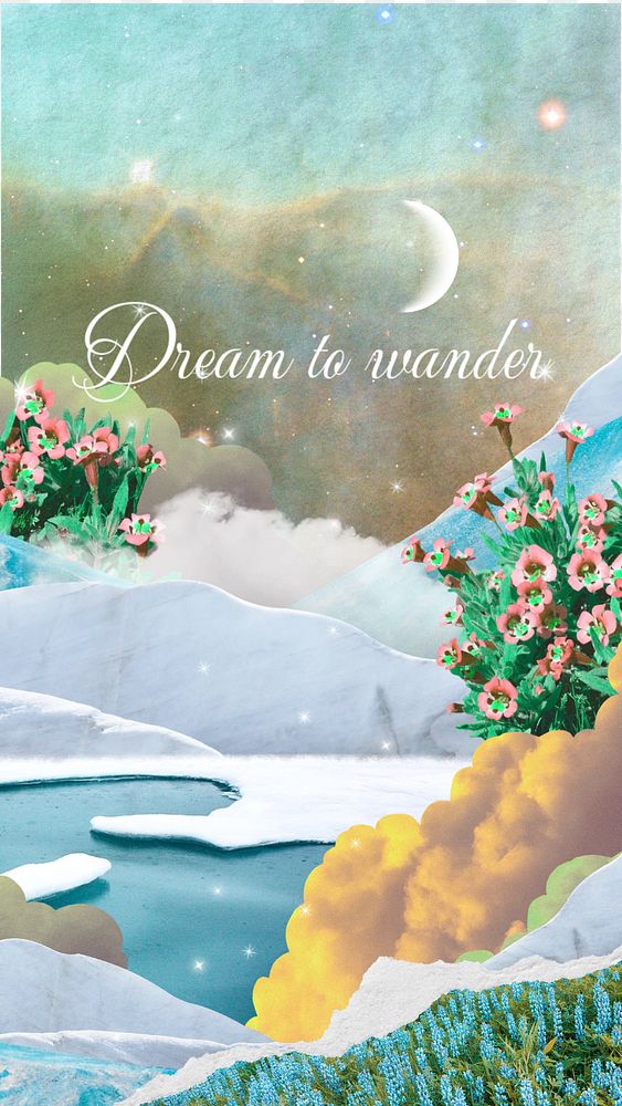 Collage art  social story template, surreal design