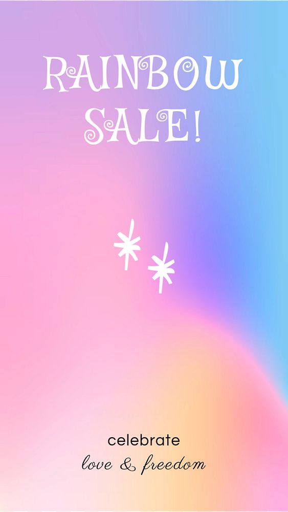 Aesthetic sale Instagram story template, colorful, gradient design