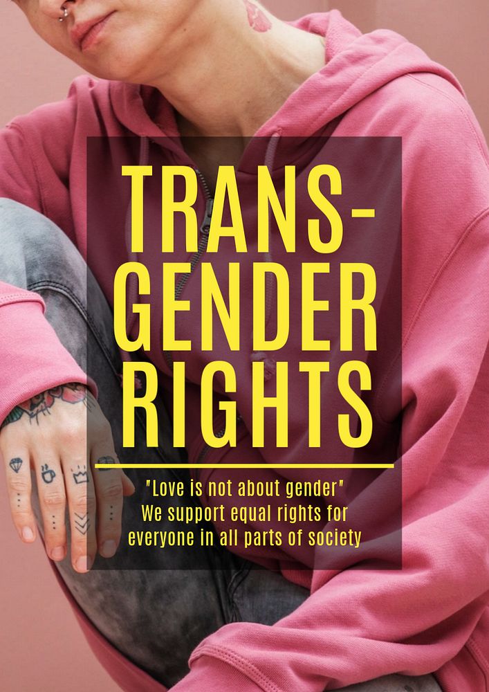 Transgender rights poster template, Pride Month celebration