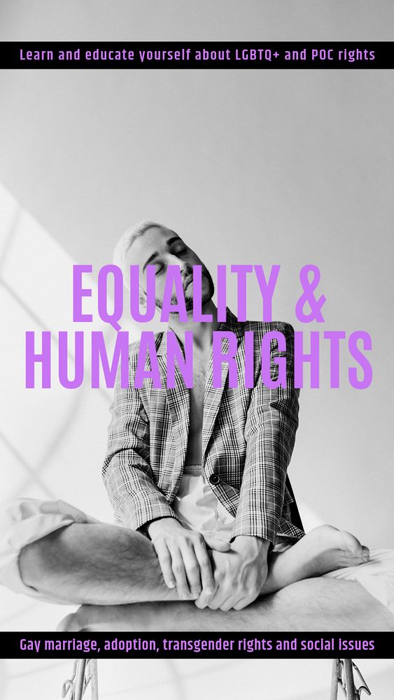 Human rights Instagram story template, LGBTQ, equality campaign