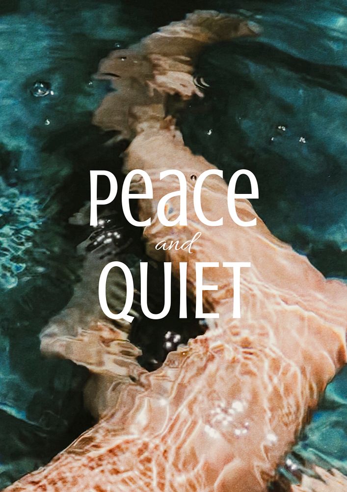 Summer aesthetic poster template, peace and quiet text