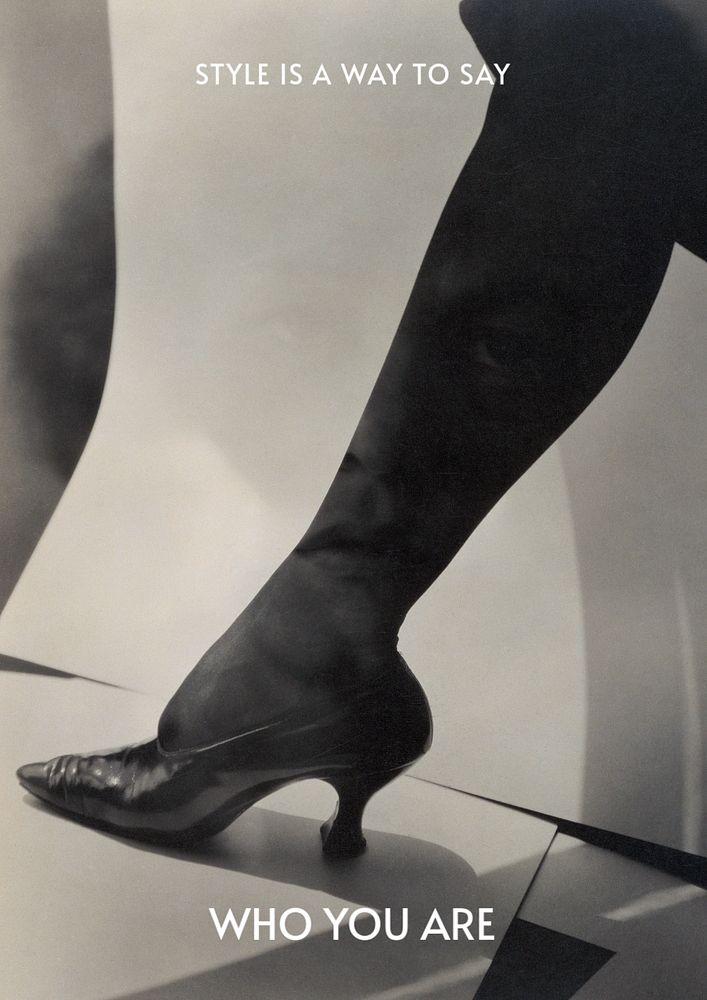 Business fashion poster template, woman in high heels photo